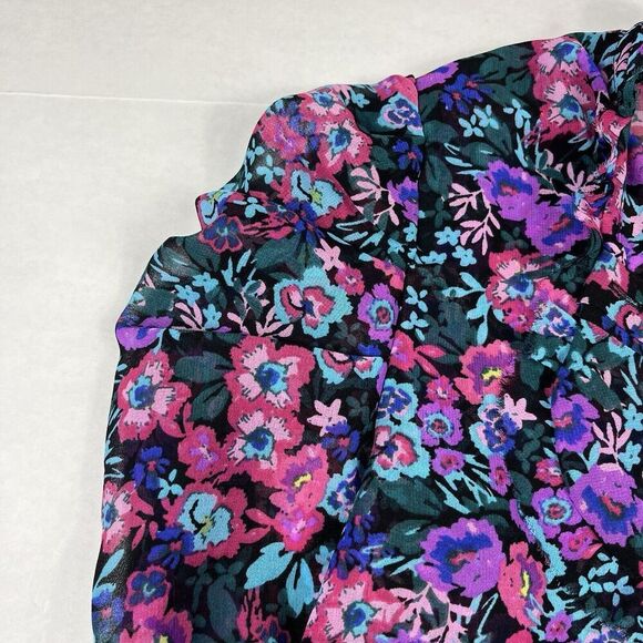 Misa Los Angeles Garance Blouse Floral Puff Long Sleeve Flowy Ruffled Top XS - Picture 4 of 10